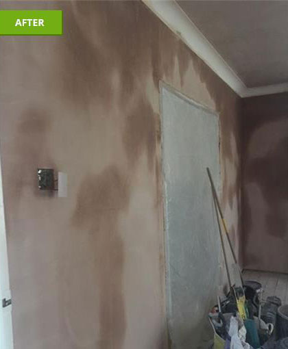 Living room re-plaster - Finished plastering, starting to dry out