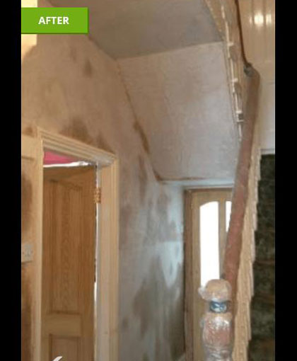 Passage re-plaster - Plaster drying out nicely